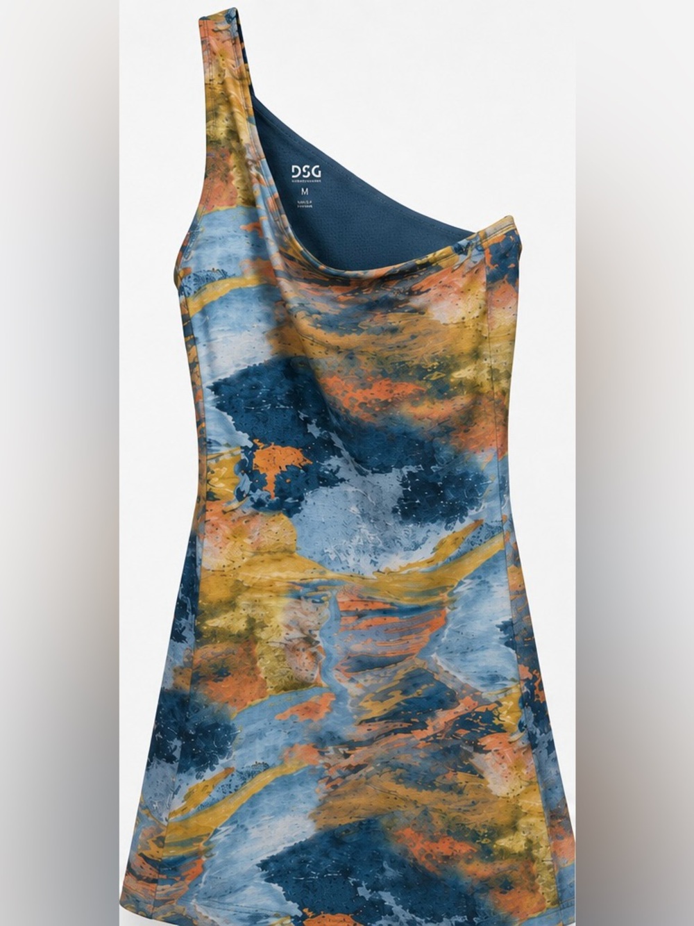 NWT Blue Pocketed Athletic One Shoulder Tennis Dress